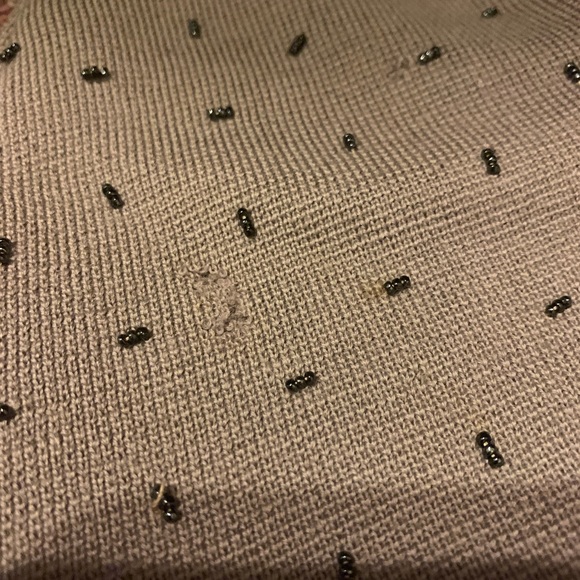 Stunning Vintage Taupe Embroidered Wool Cardigan - Picture 2 of 8